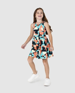 1000113018-DJ46C VESTIDO MALWEE KIDS RODADO ESTAMPADO