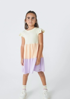 5BWY1EEN VESTIDO HERING KIDS TRES MARIAS AMARELO/CORAL/LILAS