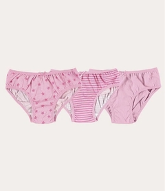 1000090625-CB74A KIT CALCINHA MALWEE KIDS ESTAMPADAS ROSA