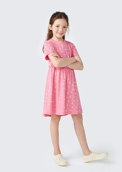 5B1G1AEN VESTIDO HERING KIDS RODADO EM POAS ROSA