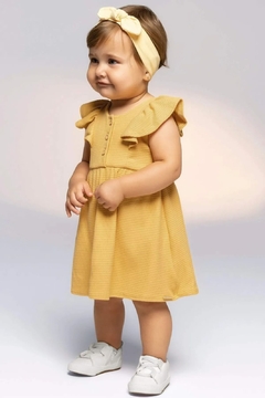 173386-3567 VESTIDO COLORITTA C/BABADOS AMARELO