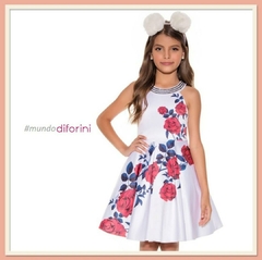 011229 VESTIDO DE FESTA DIFORINI FLORAL BRANCO