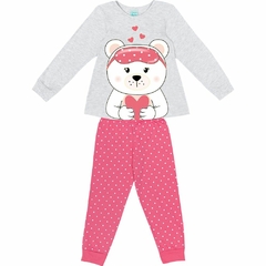 208122-0467 PIJAMA KYLY ESTAMPADO MESCLA CINZA/ROSA