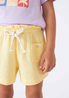 55DT1AEN SHORT HERING KIDS EM MALHA TEXTURIZADA AMARELO