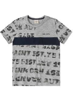 1000100682-C674B CAMISETA CARINHOSO LETTERING MESCLA CINZA