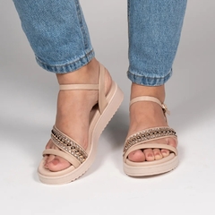 T2247-682 SANDÁLIA FEMININA BEBECE FLATFORM NUDE