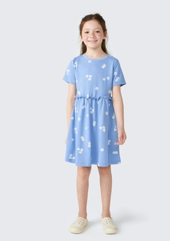 5B1G1BEN VESTIDO HERING KIDS RODADO FLORAL AZUL