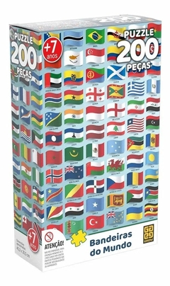 04034 PUZZLE 200 PC BANDEIRAS DO MUNDO GROW