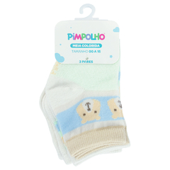 0009935-99351 KIT MEIA COLORIDA C/3 PARES MASC PIMPOLHO BRANCA URSO/BRANCA/AZUL - comprar online