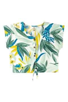 182738-2037 CAMISA MARIALICIA ESTAMPA TROPICAL OFF WHITE/VERDE