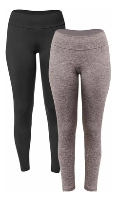 0105-56 KIT 02 CALCA LEGGINS SPORTS PRETO/MESCLA CHUMBO