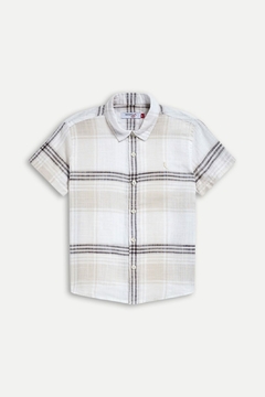 0085490-087 CAMISA RESERVA MINI MC MICRO XADREZ CLARO