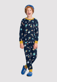 66455-Q8121R PIJAMA ALAKAZOO MOLETOM FELPADO MONSTER MARINHO