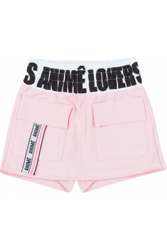 N0351-RS0150 SHORT ANIME SAIA EM MOLETOM ROSA