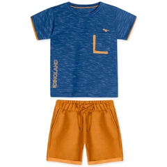 10320084-60292 CONJUNTO CURTO DINOSSAURO INFANTIL MASCULINO MARISOL AZUL - comprar online