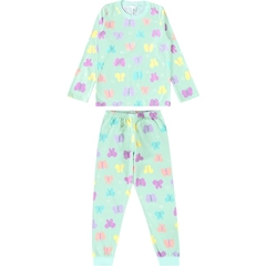 1000120290-DJ67A PIJAMA MALWEE KIDS VERDE CLARO BORBOLETA