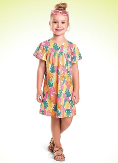 102203129 VESTIDO FAKINI KIDS ESTAMPA MARFIM