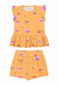 45813-Q2261S CONJUNTO ALAKAZOO CANELADO FLORAL BEIJA FLOR LARANJA - comprar online