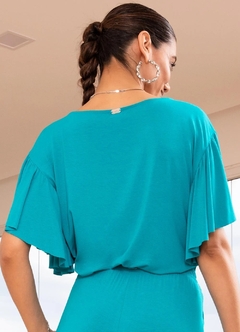 3685210 BLUSA QUINTESS VERDE EM MALHA DE VISCOSE - comprar online