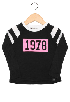 CGOSL01BL322-0987 BLUSA CALVIN KLEIN KIDS FAIXAS NAS MANGAS PRETO