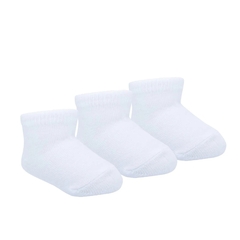 0008476 KIT MEIA LISA C/3 PARES PIMPOLHO CANO BAIXO BRANCO