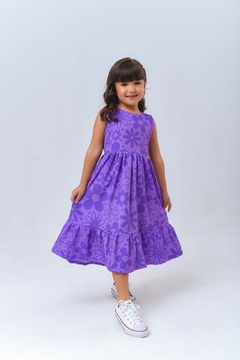 1055-12 VESTIDO LALOOK MIDI LINEAR LILAS