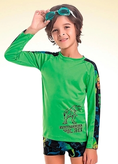 102203280 CAMISETA FAKINI KIDS C/PROTEÇÃO UV50+ VERDE