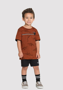 38836-Q0661P CAMISETA ALAKAZOO ESTAMPA JURASSIC FERRUGEM