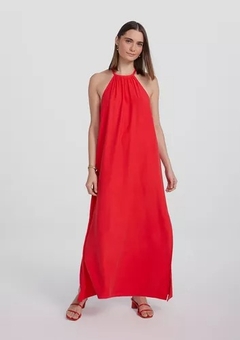 K4RL1BSI VESTIDO HERING MIDI EM VISCOSE VERMELHO