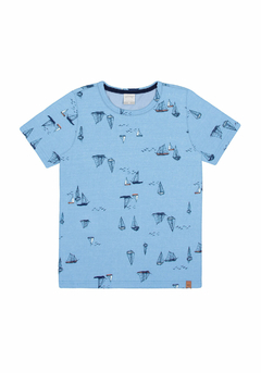 45740-Q1961P CAMISETA ALAKAZOO ESTAMPA BARCOS OCEAN AZUL - comprar online