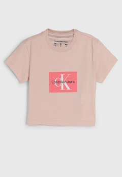 CKJG100C-0400 BLUSA CALVIN KLEIN JEANS KIDS LOGO ROSA - comprar online