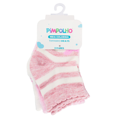 0009934-99342 KIT MEIA COLORIDA C/3 PARES FEM PIMPOLHO URSO/ROSA/ROSA - comprar online