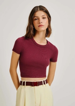 4F8LRGNEN BLUSA CROPPED HERING EM RIBANA VINHO