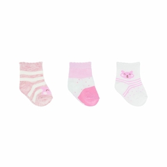 0009934-99342 KIT MEIA COLORIDA C/3 PARES FEM PIMPOLHO URSO/ROSA/ROSA