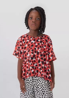 HF501DEN BLUSA HERING KIDS ESTAMPADA VERMELHO