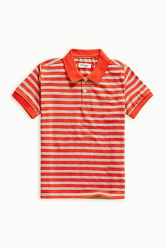 0073004-054 POLO RESERVA MINI MC SM LISTRADO KIDSCORE VERMELHO