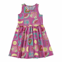 1000118953-DH95C VESTIDO MALWEE KIDS ESTAMPADO