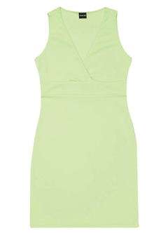 1000101052-02187 VESTIDO MALWEE CREPONADO VERDE - comprar online