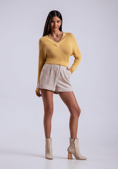 5923L BLUSA LEZ A LEZ EM VISCOSE AMARELO - comprar online