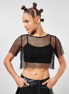 2318-100731679 BLUSA CROPPED YOUCOM EM TELA PRETO