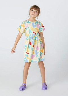 5BWW1DEN VESTIDO HERING KIDS ESTAMPADO FLORAL AMARELO