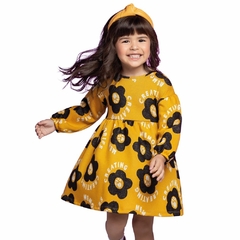 600766-2735 VESTIDO NANAI ESTAMPADO FLORES AMARELO