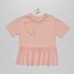 060573322 BLUSA LULUZINHA C/BABADO EM TULE ROSA BEBE