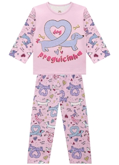 54323-0686 PIJAMA BRANDILI ESTAMPA CACHORRINHO ROSA