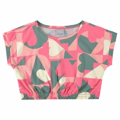 1000120203-DJ46B BLUSA CROPPED MALWEE KIDS ROSA CLARO ABSTRATO