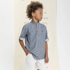 74045-6118 CAMISA COLORITTA GOLA ALTA AZUL MARINHO