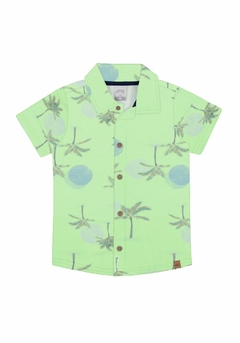 38831-Q0712D CAMISA ALAKAZOO ESTAMPA TROPICAL SUN VERDE