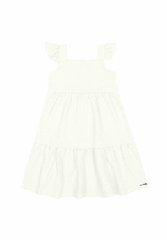 45803-011015 VESTIDO ALAKAZOO C/BABADOS BRANCO OFF WHITE