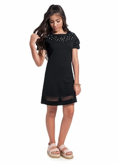 51189-9010 VESTIDO AMORA TEEN PRETO