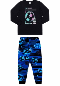 19185-Q9081D PIJAMA ALAKAZOO BRILHA NO ESCURO FUTEBOL GAMER MARINHO - comprar online